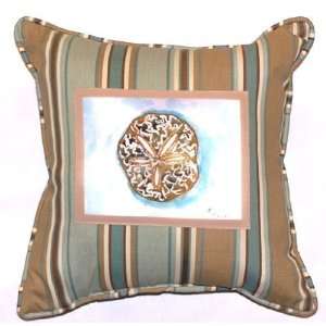  Betsy Drake Interiors Medium Sand Dollar Designed Pillow 