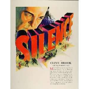  1931 Ad Silence Paramount Film Clive Brook Crime Drama 