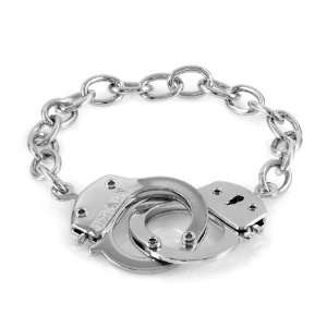 Criss Angel Inspired Jewelry   Handcuff Bracelet   Silver