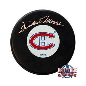Dickie Moore Autographed/Hand Signed Montreal Canadiens Hockey Puck