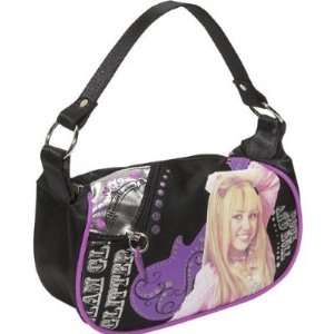 Hannah Montana Hobo Black Purple Purse Tote Bag
