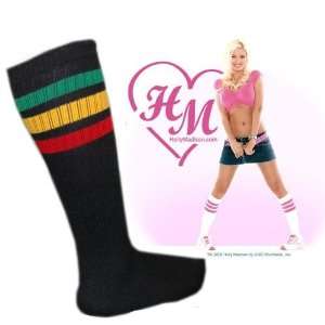 Holly Madison Black Rasta Skater Socks