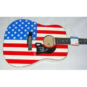 James Blunt Autographed Signed Flag Guitar & Proof PSA DNA