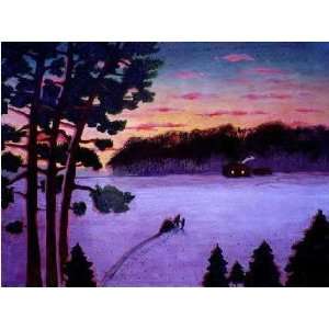 Snow Field: John Newcomb. 20.00 inches by 16.00 inches. Best Quality 