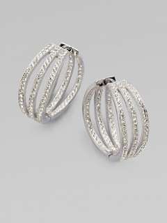 Adriana Orsini   Pavé Crystal Accented Cage Hoop Earrings