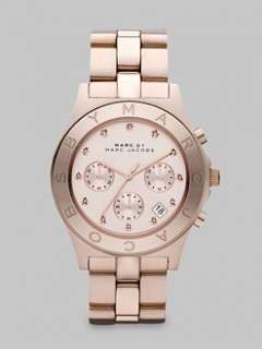 Marc by Marc Jacobs   Rose Goldtone Crystal Accented Chronograph Watch