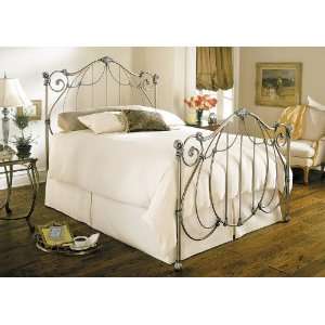  Monique Bronze Silver Finish King Size Iron Metal Bed 