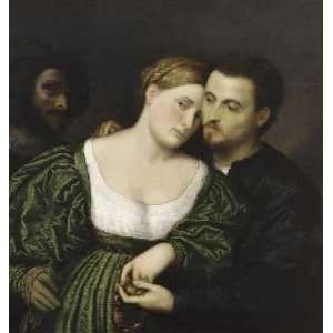  The Venetian Lovers Paris Bordone. 13.50 inches by 14.00 