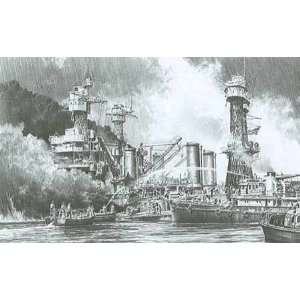Robert Taylor   Battleship Row   The Aftermath Pencil Drawing Print
