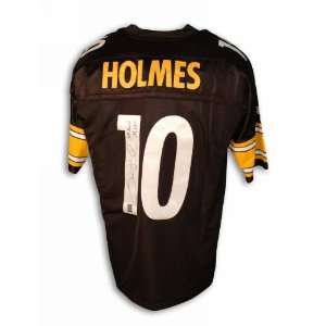 Santonio Holmes Pittsburgh Steelers Reebok EQT Black Jersey Inscribed 