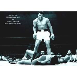 Ali Vs Sonny Liston Muhammad Ali Boxing PAPER POSTER measures 34 x 24 