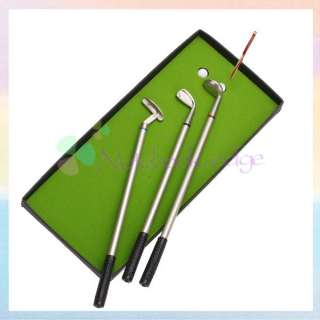 Pro Club Golf Scoring Driver Ball Point Pens Flag Set Kit Gift Box 