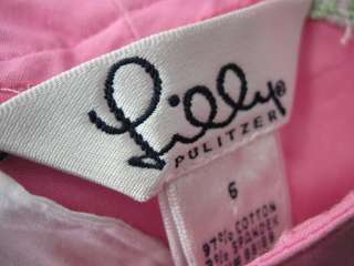 LILLY PULITZER Pink Golf Glove Cropped Pants Slacks 6  