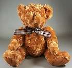 Red Brown Soft Plush Teddy Bear with Plaid Bow 14 Stuffed Animal 