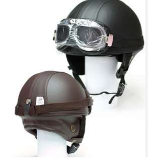 Vintage motorcycle goggles helmet retro Large brown  