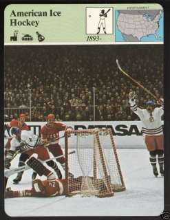 ICE HOCKEY 1980 USSR Czechoslovakia STORY AMERICA CARD  