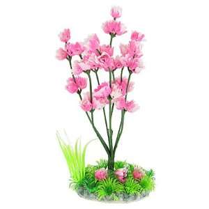  Como Fish Tank Oval Base 8 4/5 Pink White Plum Flower 
