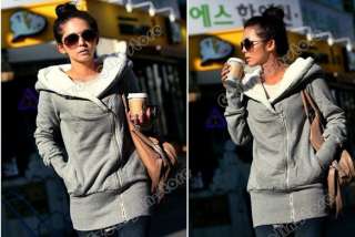 Korea Womens Lady Long Sleeve Hoodie Jacket Coat Warm Outerwear Hooded 