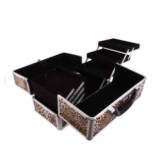 Leopard Pattern Jewelry Cosmetic Makeup Train Case Bag  