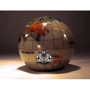    3 Mother of Pearl GEMSTONE GLOBE PAPERWEIGHT