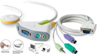 BELKIN Flip PS2 PS/2 Port KVM Switch+Cable+Audio PC MAC  