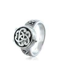 Bling Jewelry Sterling Silver Triquetra Celtic Knot Poison Locket Ring 