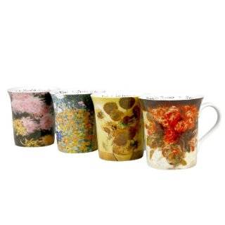 Konitz Les Fleurs Chez 12 Ounce Mugs, Set of 4, Assorted Designs