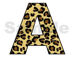 LEOPARD ALPHABET LETTER NAME JUNGLE WALL STICKERS DECAL  