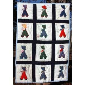  Country Style Handmade Baby Quilt, Blanket. (One of Kind 