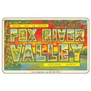  Fridgedoor   Greetings Fox River Valley IL   Car Magnet 