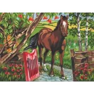  Paint By Number Kit 12 Inch by 15 1/2 Inch, Horse Arts 
