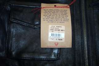TRUE RELIGION MEN LEATHER JACKET $880 Size SMALL 100%AUTHENTIC  