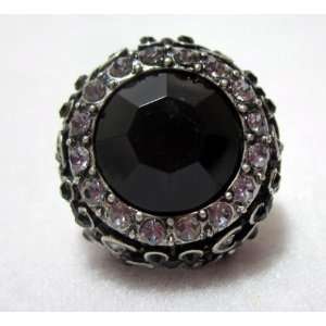  NEW Large Black Stone Adjustable Ring, Limited.: Beauty