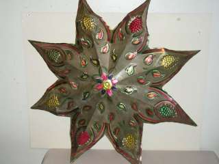 Huge 24 Mexican Folk Art Punched Tin Star Decorations Ornaments 