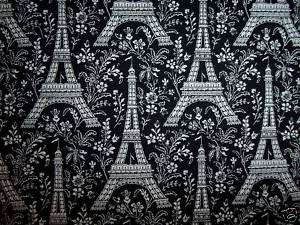 Michael Miller Fabric Black & White EIFFEL TOWER  yds  