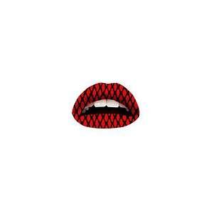  Violent Lips Temporary Lip Tattoos Red Fishnet (Quantity 