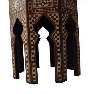   Mother of Pearl Mosaic Inlaid Wood Coffee Side Table #1  
