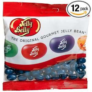 Jelly Belly Blueberry Jelly Beans, 3.5 Ounce Bags (Pack of 12):  