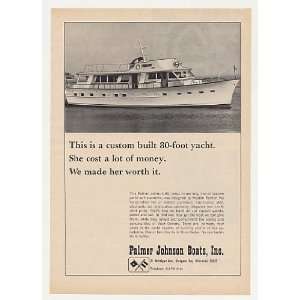  1969 Palmer Johnson 80 Foot Yacht Boat Photo Print Ad 