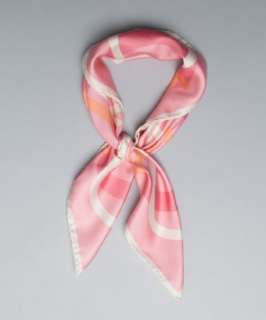   pink gancio print silk scarf  