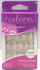 Nailene Couture Design Nails   Silver & Black French  
