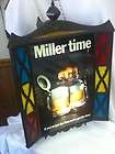 dy1 miller beer sign clock lighted motion spinning 3 s