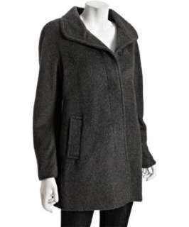 Hilary Radley New York charcoal fleeced wool alpaca raglan coat 