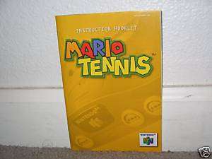 MARIO TENNIS INSTRUCTION MANUAL/BOOKLET   Nintendo 64  
