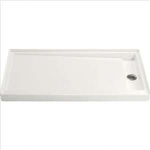   Shower Base with Right Hand Drain in White (2 Pieces) Drain Location