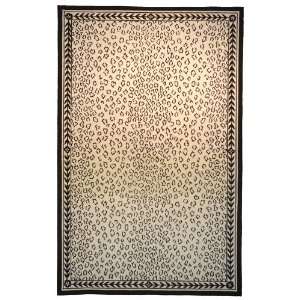  Chelsea Leopard with Black and Ivory Floral Border Rug 5 