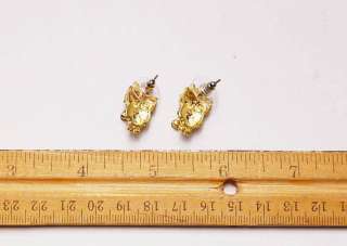   Eye Topaz Tone Crown King Owl Crystal Rhinestone Stud Earrings  