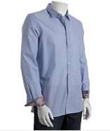 Paul Smith PS blue striped cotton button front shirt style# 315922901