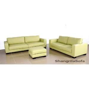  Green Leather Living Room Modern Furniture