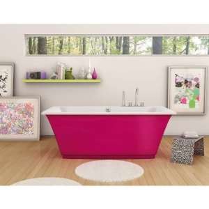 Maax 105742 055 236 Optik Freestanding Bathtub with Pink Martini Apron 